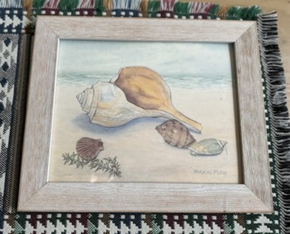 Barbara Fleri Beach Scene Drawing Gallery Wrapped Frame Coastal Vibes